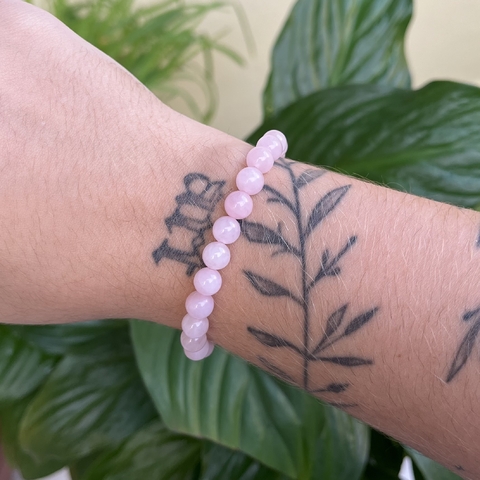 Pulseira Quartzo Rosa Bolinha 6mm - comprar online