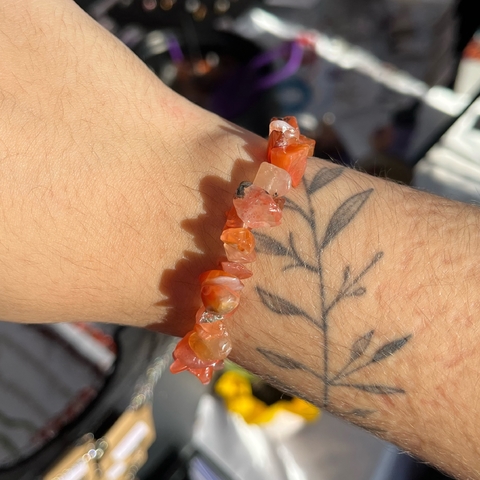 Pulseira Ágata de Fogo Cascalho