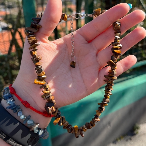 Colar Olho de Tigre Cascalho