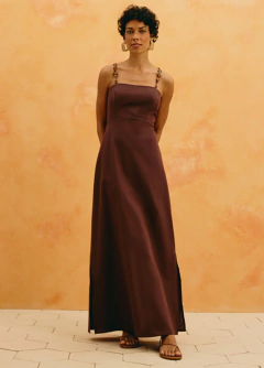 Vestido Longo Alça Madeira Cacay