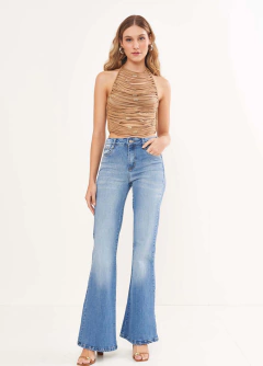 Calça Jeans Feminina Nova York Flare Desboted