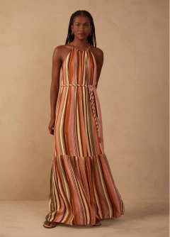 Vestido Longo Lurex Estampa Bosque Dress to