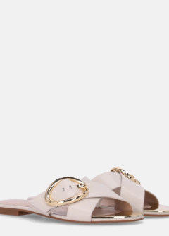 Chinelo Couro Saara Luz Da Lua | Branco - comprar online