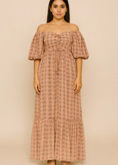 Vestido Cropped Lurex Estampa Maresia Dress To