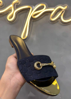 Chinelo Couro Bison Luz da Lua