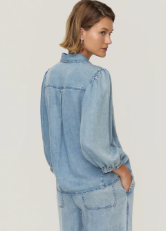 Camisa Manga Bufante Liocel Jeans Shoulder