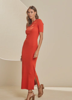 Vestido Midi Justo Canelado Forum