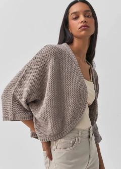 Cardigan Tricot Telado Paetê Shoulder