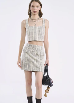 Saia Curta Tweed Evasê Colcci