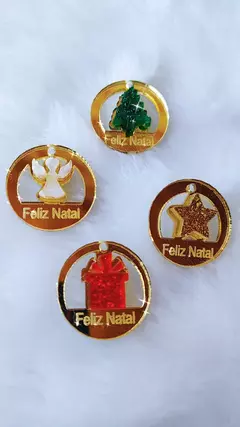 TAG NATAL DOURADA COM APLIQUE - comprar online