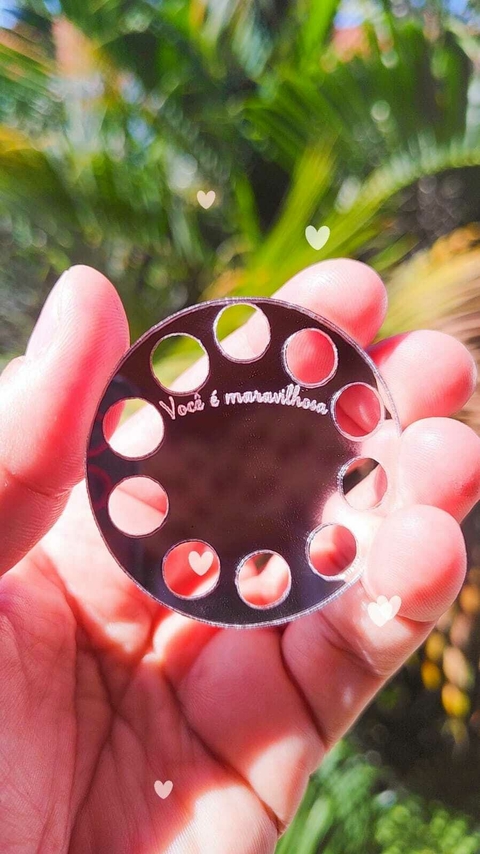 MINI BASE PARA CHAVEIRO - ACRÍLICO ESPELHADO PRATA - REDONDA - comprar online