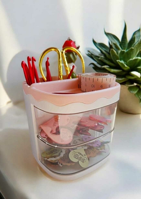 MINI ORGANIZADOR DE MESA ROSA