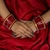 Meenakshi Imitación Brazaletes Shakha Pola Tradicionales Indios Chapados En Oro #4 Rojo en internet