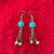 Conjunto de Collar, Aretes y Anillo Monedas Cadenas y Sonajas Teal Piedra Natural Marmoleada #4 - comprar en línea
