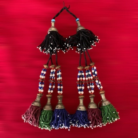 Tassel Par Textil/Metálicas/Cuentas #8