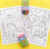 Kit 10 caixas Giz de Cera 5 Cores Mini + 20 Desenhos para Colorir Dinossauro