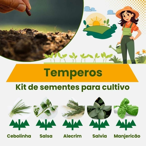 Kit de Sementes para cultivo - Temperos