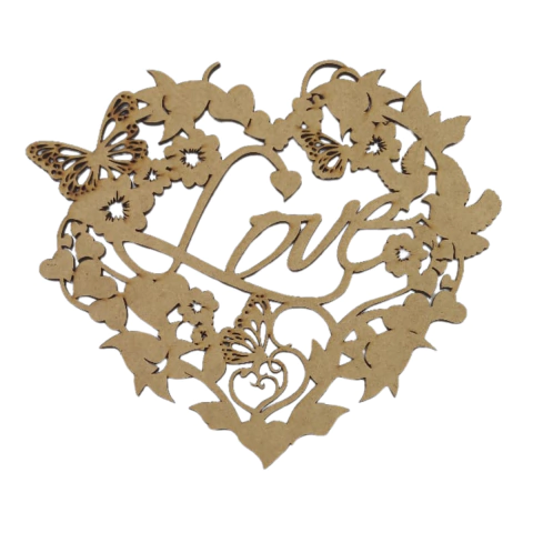 CORAÇÃO LOVE TRABALHADO 20X17,5CM