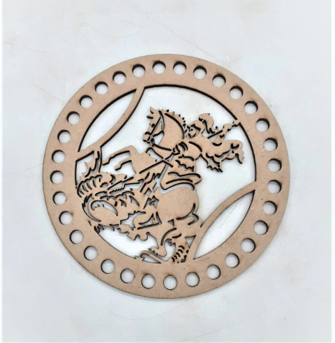 PLACA CROCHE SÃO JORGE 15CM