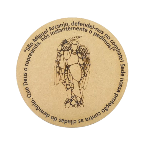 Mandala MDF Religiosa Anjo Miguel com Oração
