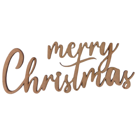 Aplique MDF Merry Christmas 15x6cm