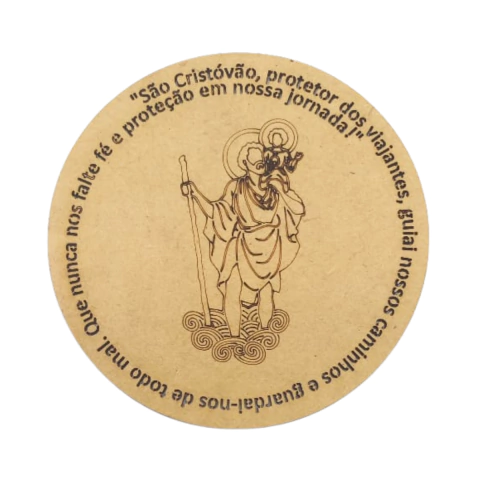 Mandala MDF Religiosa São Cristóvão com Oração