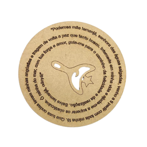 Mandala MDF Abebé de Iemanjá com Oração