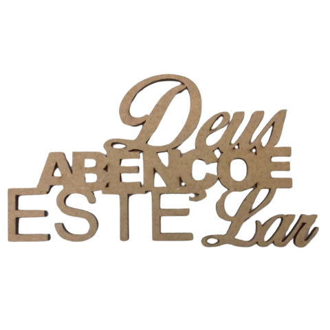 FRASE DEUS ABENCOE ESTE LAR 10CM
