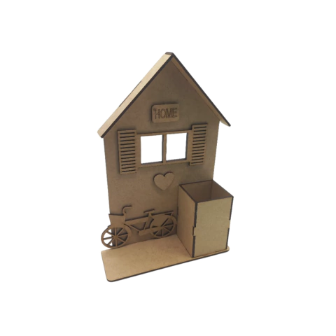Porta Lápis e Canetas MDF Casa Decorativa Home 23,5x16x6cm (desmontado)