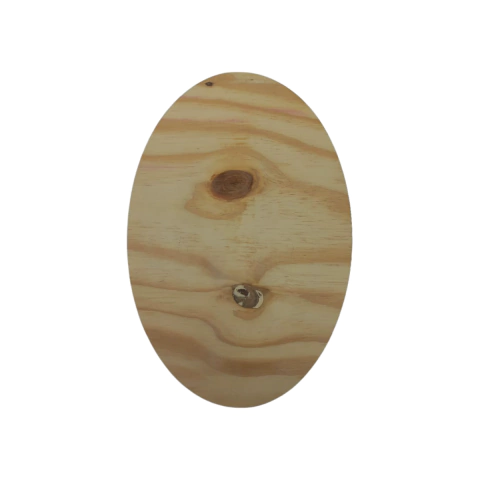 Placa Decorativa Oval Pinus a laser 29x19cm