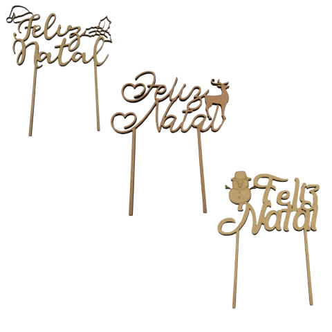 Topo de Bolo MDF Natalino Feliz Natal