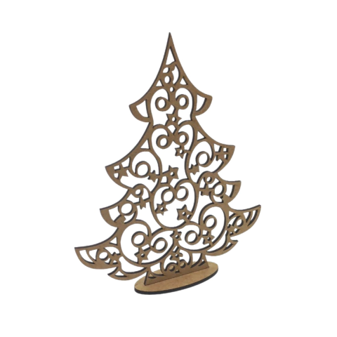 Árvore de Natal MDF Trabalhada com Base