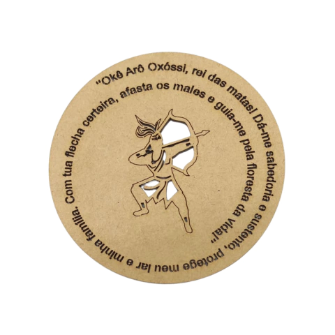 Mandala MDF Orixá Oxossi com Oração