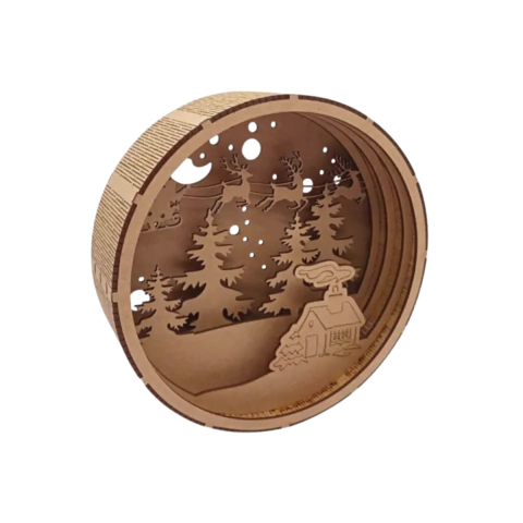 Guirlanda MDF de Natal Globo 3D 21x6,5cm