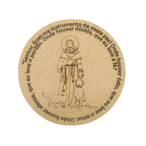 Mandala MDF Religiosa São Francisco com Oração