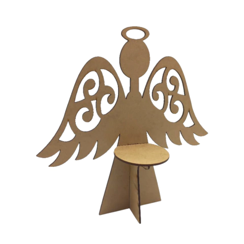 Porta Vela MDF Anjo de Natal Decorativo Nº1