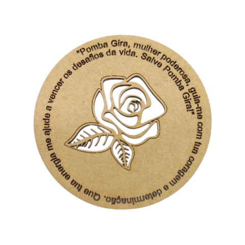 Mandala MDF Rosa de Pomba Gira com Oração