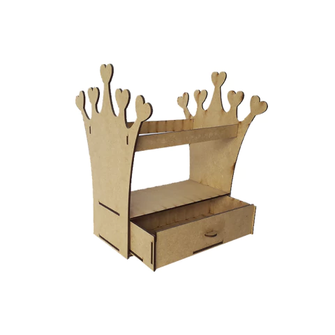 PORTA TIARA COM GAVETA LASER 21X25X20CM