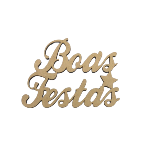 Aplique MDF Natalino Boas Festas 8x6cm