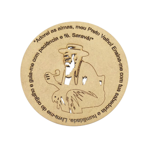 Mandala MDF Umbanda Preto Velho com Oração