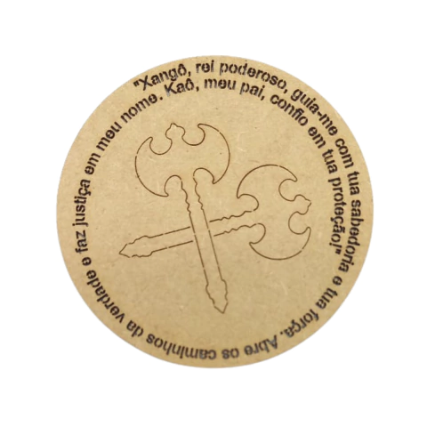 Mandala MDF Machado de Xangô com Oração