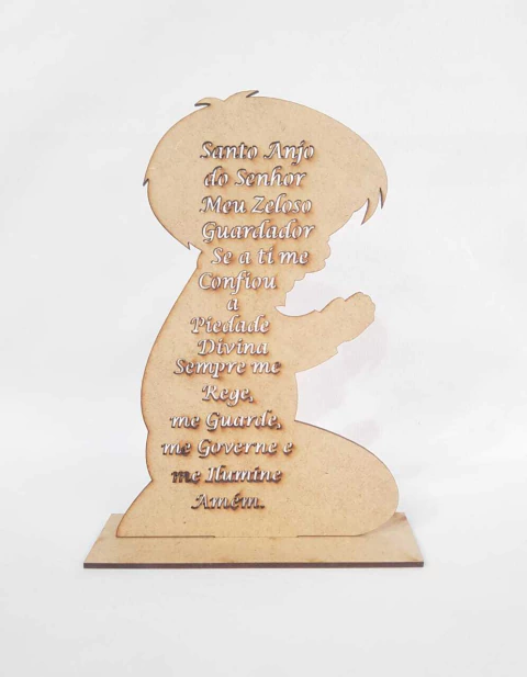 ORAÇÃO SANTO ANJO MENINO C/ BASE 20X14CM