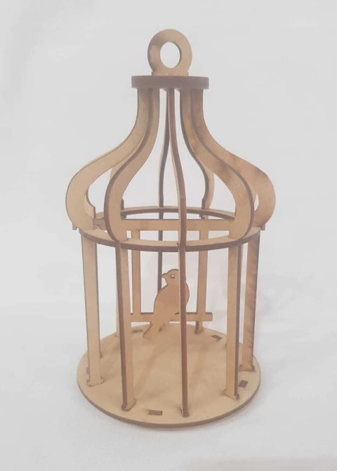 GAIOLA REDONDA COM PÁSSARO