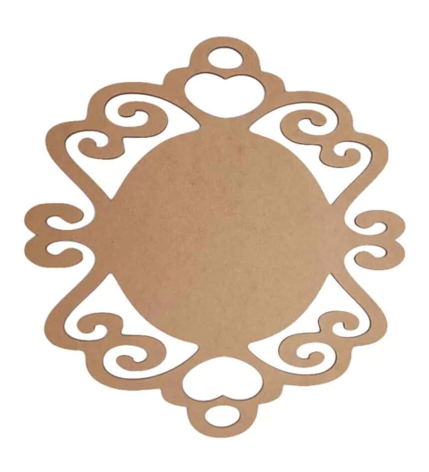 Placa MDF Redonda Trabalhada Lisa Nº4
