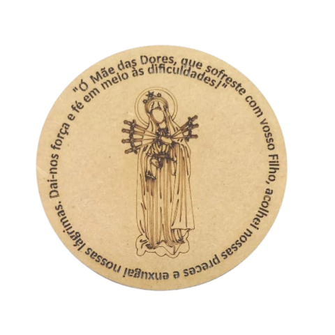 Mandala MDF Religiosa Nossa Senhora das Dores com Oração