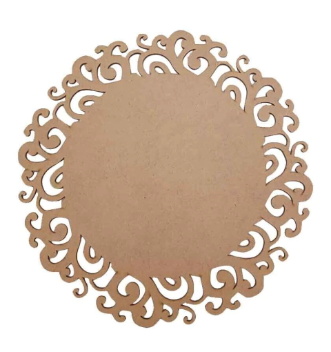 Placa MDF Redonda Trabalhada lisa Nº9