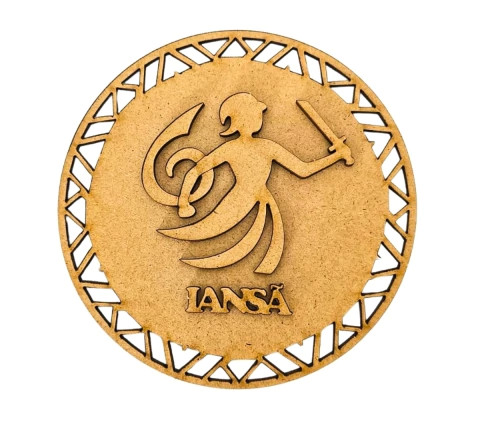 Medalhão Iansã MDF cru 13cm umbanda e candomblé