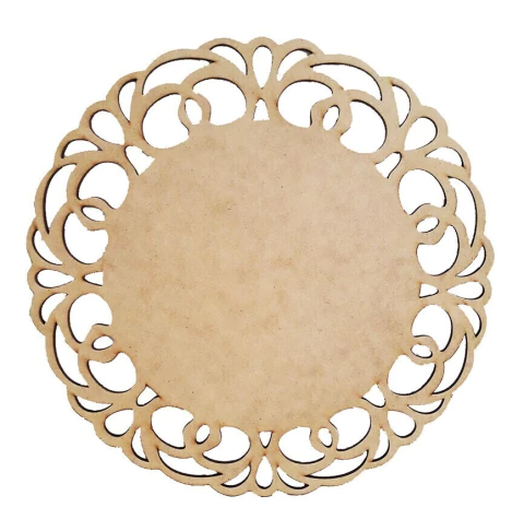 Placa MDF Redonda Trabalhada lisa Nº5