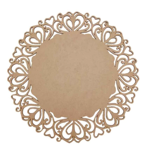 Placa MDF Redonda Trabalhada lisa Nº8