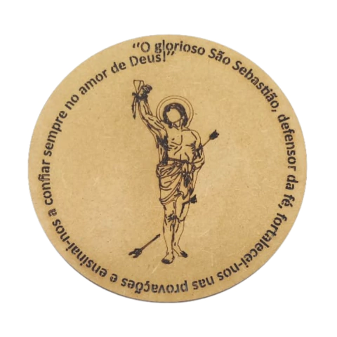 Mandala MDF Religiosa São Sebastião com Oração